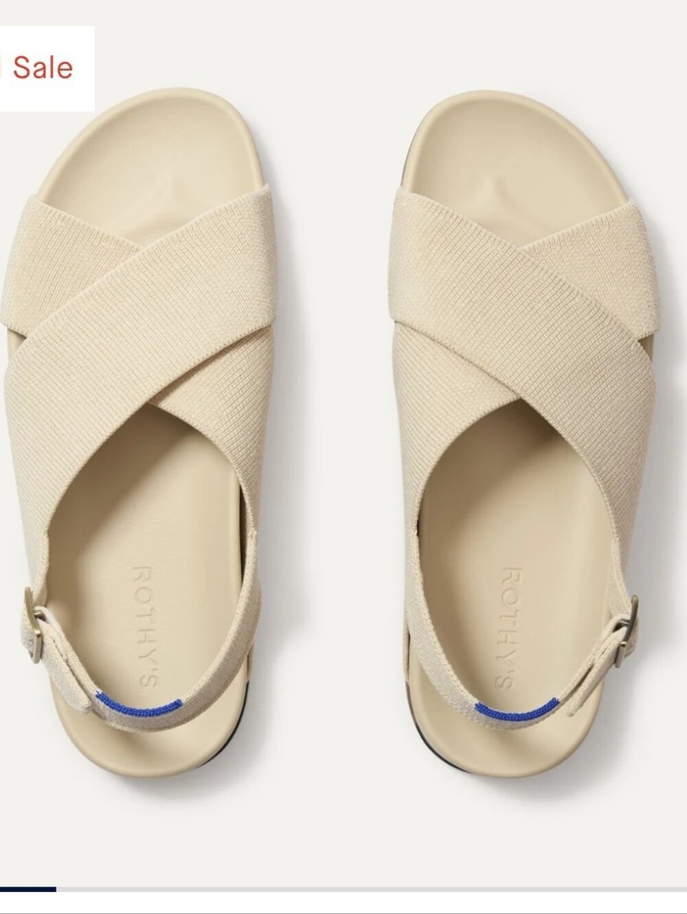 Rothy's The Weekend Sandal, Size 7. Color: Coconut. Brand New In Box.